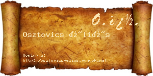 Osztovics Éliás névjegykártya